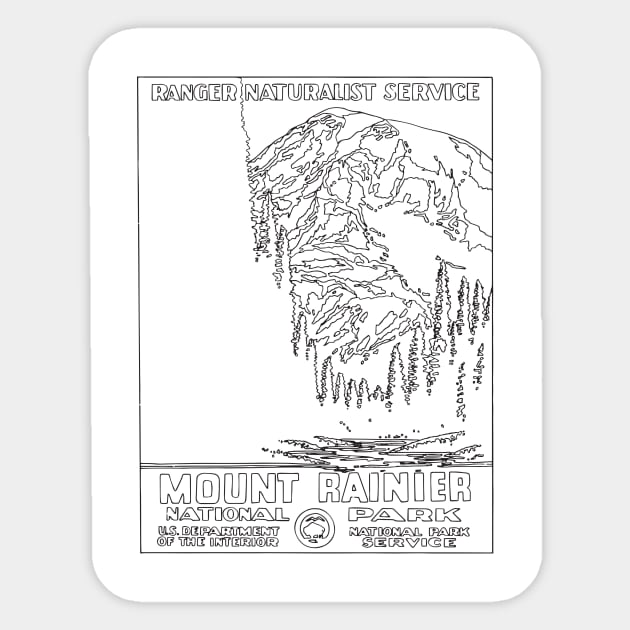 MOUNT RAINIER Sticker by TheCosmicTradingPost